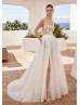 Ivory Lace Tulle V Back Slit Ever Pretty Wedding Dress